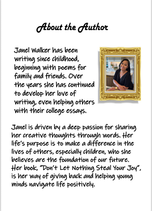 Pre-Order  Children's E Book "Don't Let Nothing Steal Your Joy!"